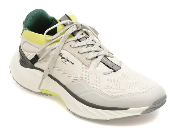 Pantofi sport PEPE JEANS albi, MS60019, din material textil