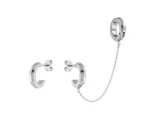 Calvin Klein Cercei stilați din oțel Faceted 35000044