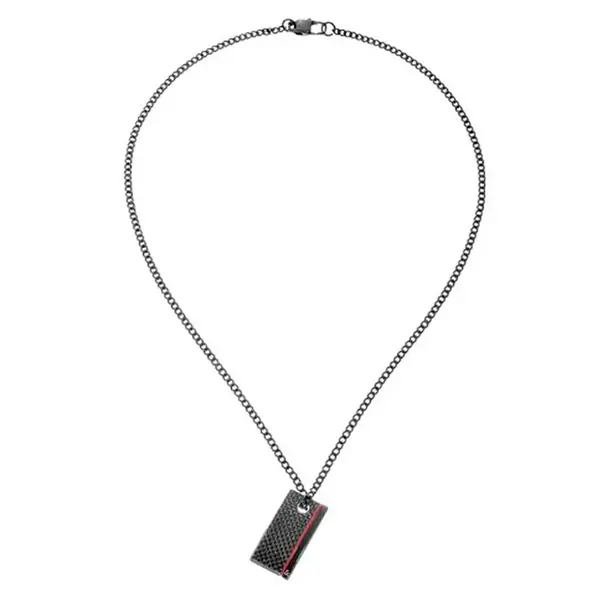 Guess Colier pentru bărbați din oțel cu pandantiv din carbon CMN80801