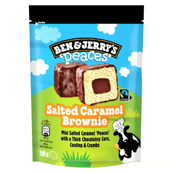 Ben & Jerry's Peaces Salted Caramel Brownies Inghetata cu negresa si caramel sarat 10x16 ml