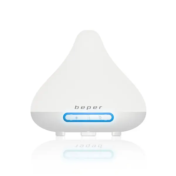Difuzor de aroma Beper 70.402, 15.6 W, 140 ml, 2 trepte, Lumina LED, 7 culori, Alb